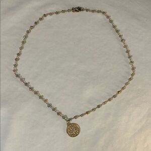 Gold Beaded Coin Necklace